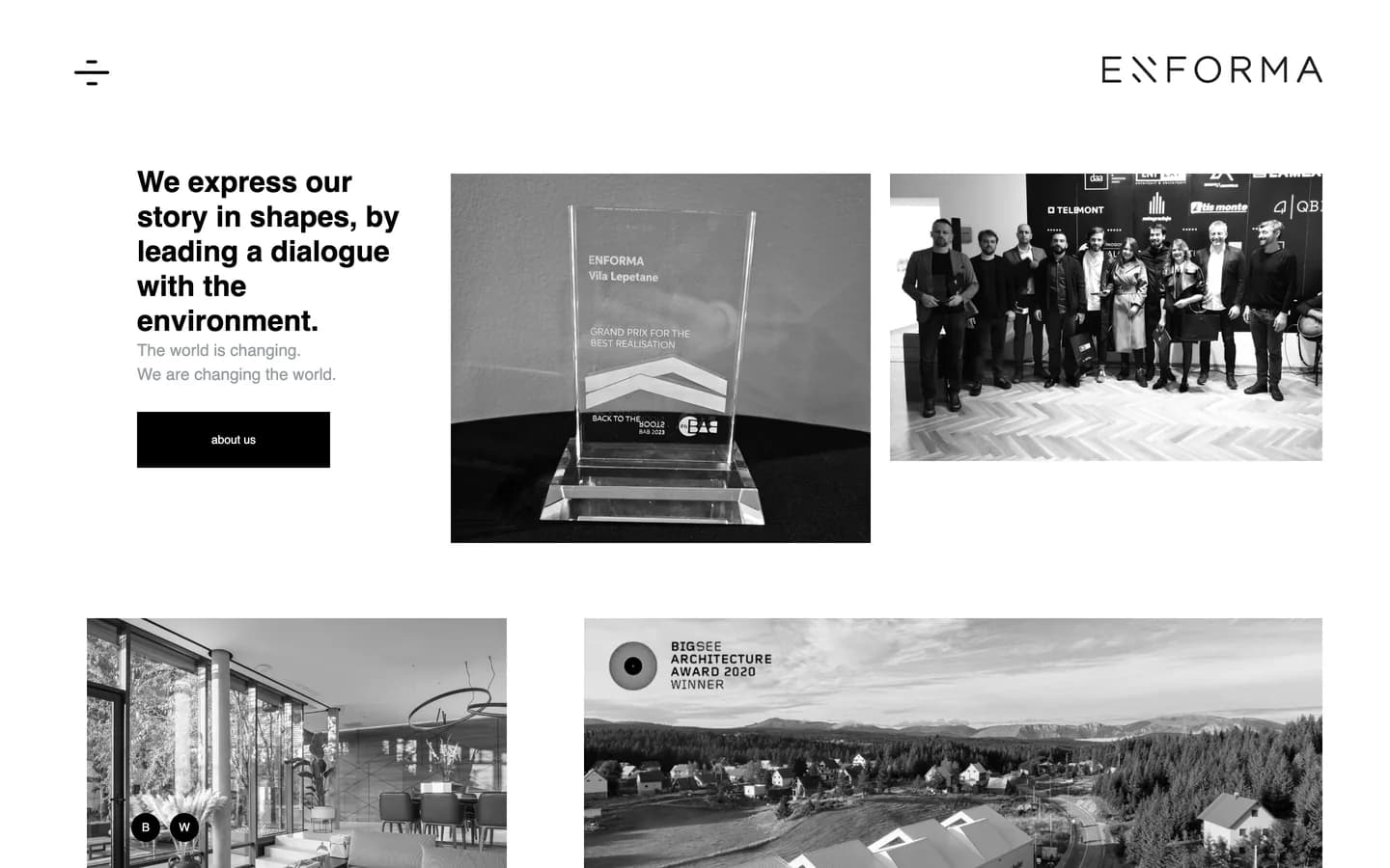 A social presence for an architecture studio.
