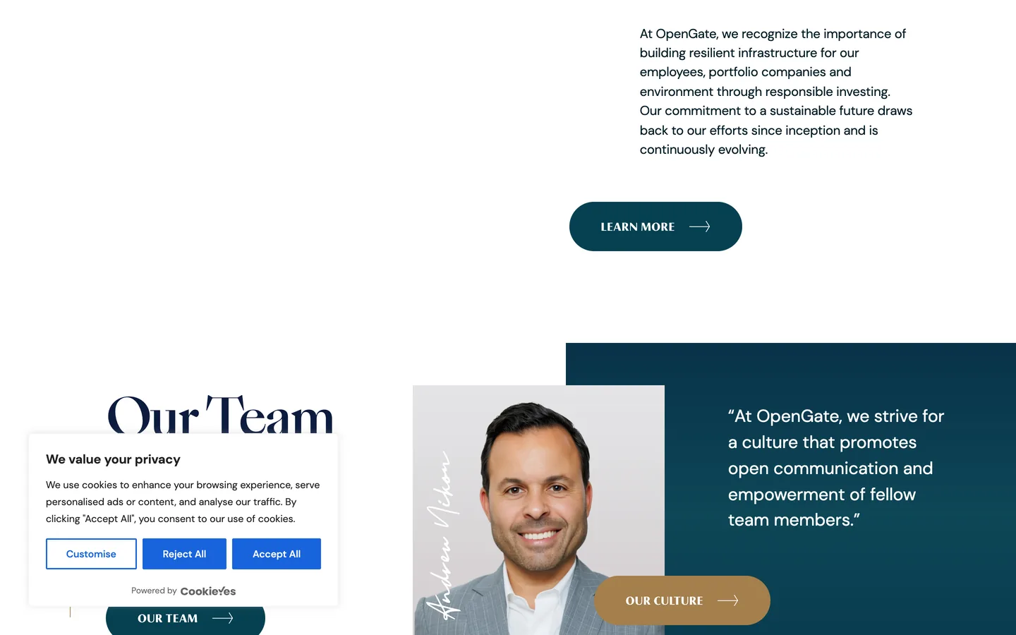 A bespoke website for an investment firm.